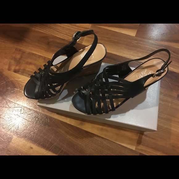 franco sarto blue wedges
